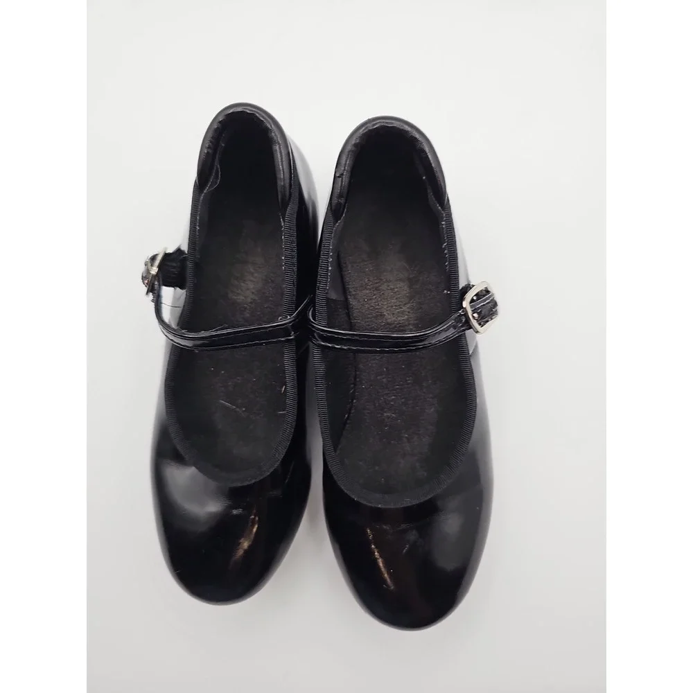 Balera Style 870 Black Patent Tap Shoes Child Size 13.OC Mary Jane Dance